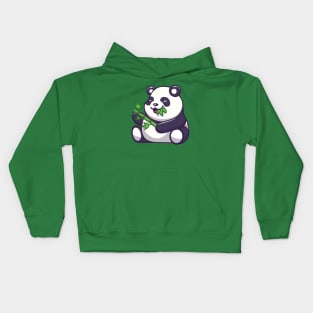 Cute Panda Eating Bamboo Leaf Cartoon Kids Hoodie